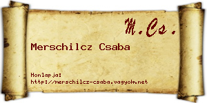 Merschilcz Csaba névjegykártya